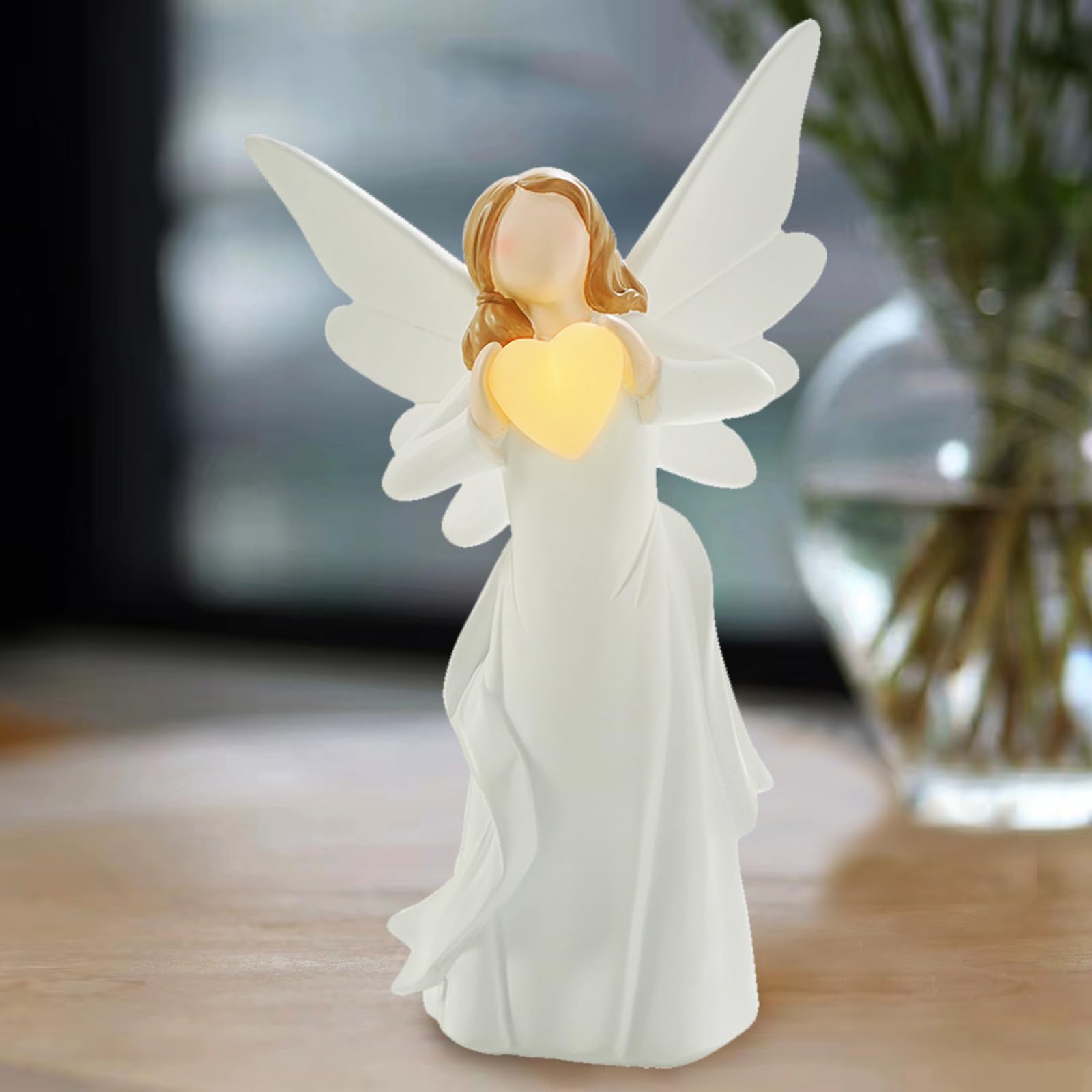 Amazon.com: Starryfill Guardian Angel Figurine Holds Heart with
